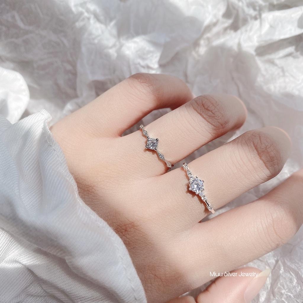 Nhẫn bạc Miuu Silver, nhẫn nữ đính đá Cateria Ring