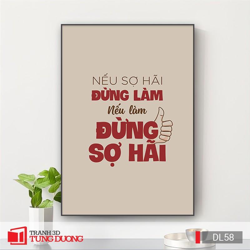 Tranh treo tường động lực văn phòng câu nói slogan truyền cảm hứng, tranh canvas trang trí DL13