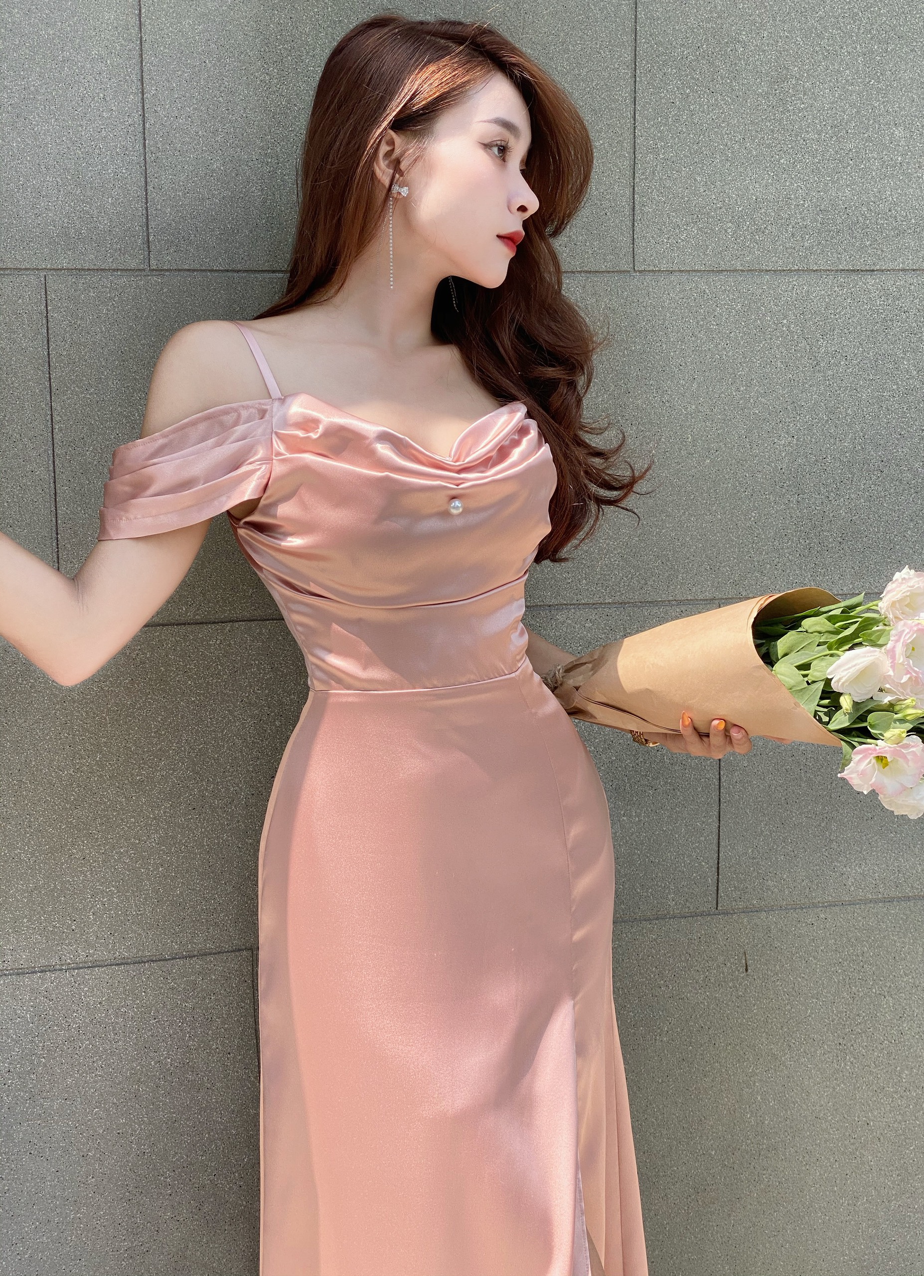 Santori Dress | Đầm lụa maxi dự tiệc trễ vai Story.clothes thời trang nữ