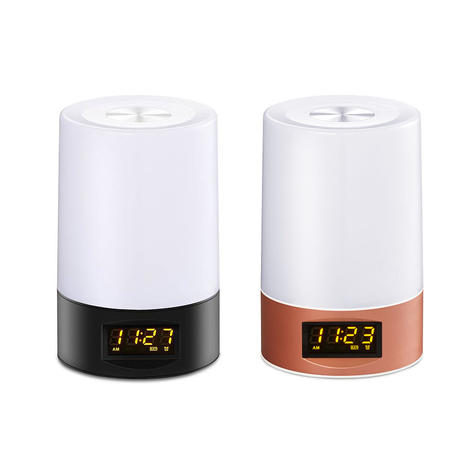Đèn Ngủ Kết Hợp Đồng Hồ Cảm Ứng RGb LED Để Bàn Ánh Sáng Trắng Có Thể Điều Chỉnh Độ Sáng