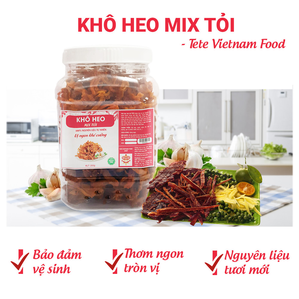 Khô Heo Mix Tỏi Thơm Ngon Cay Cay TeTe Food 500 gram