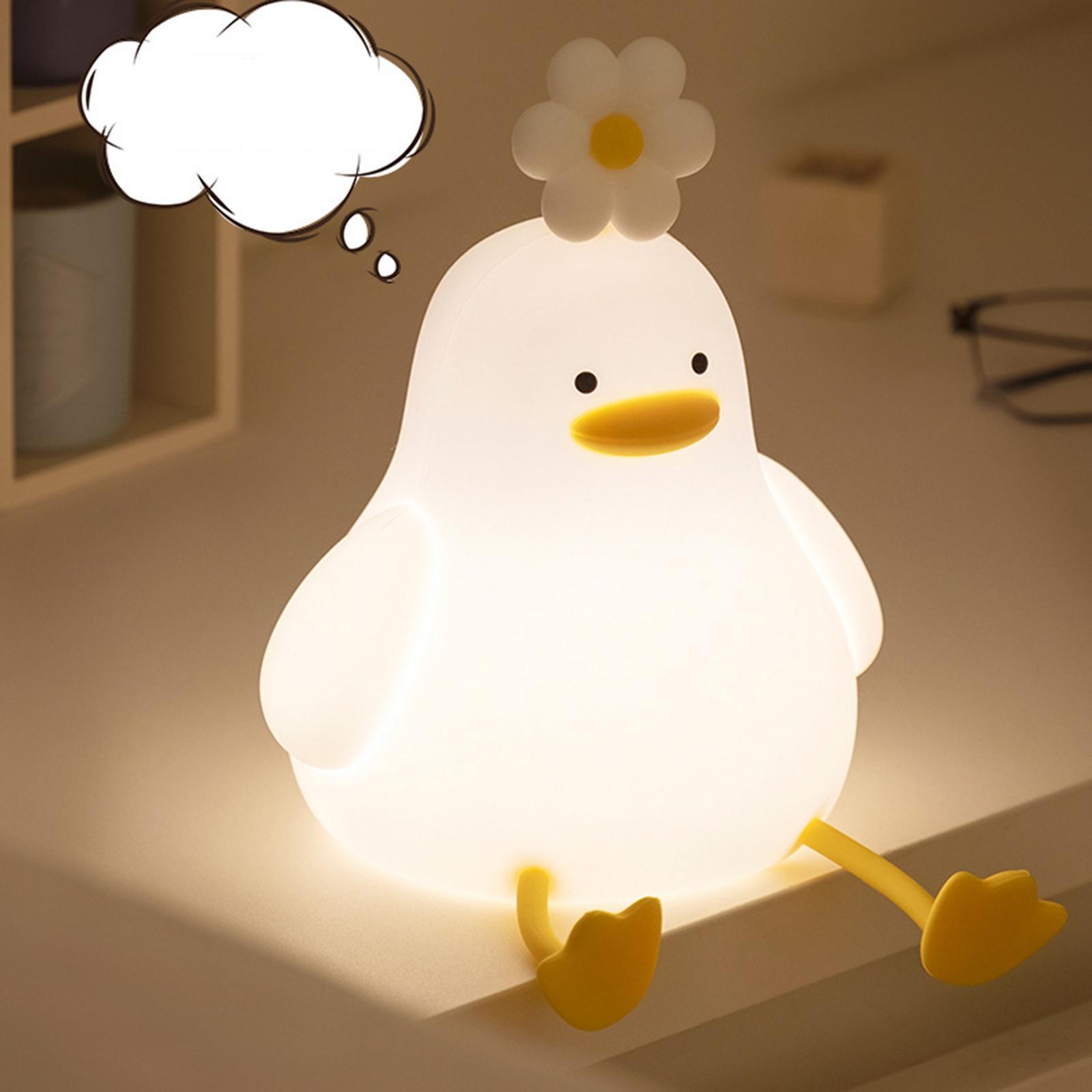 Duck Lamp Rechargeable 3 Brightness Adjustable Silicone Night Light for Kids