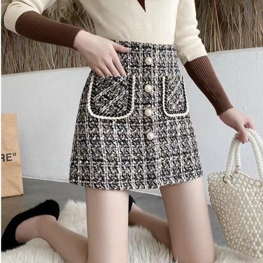 Chân váy ngắn chữ A chất dạ siêu trẻ trung dễ mix đồ