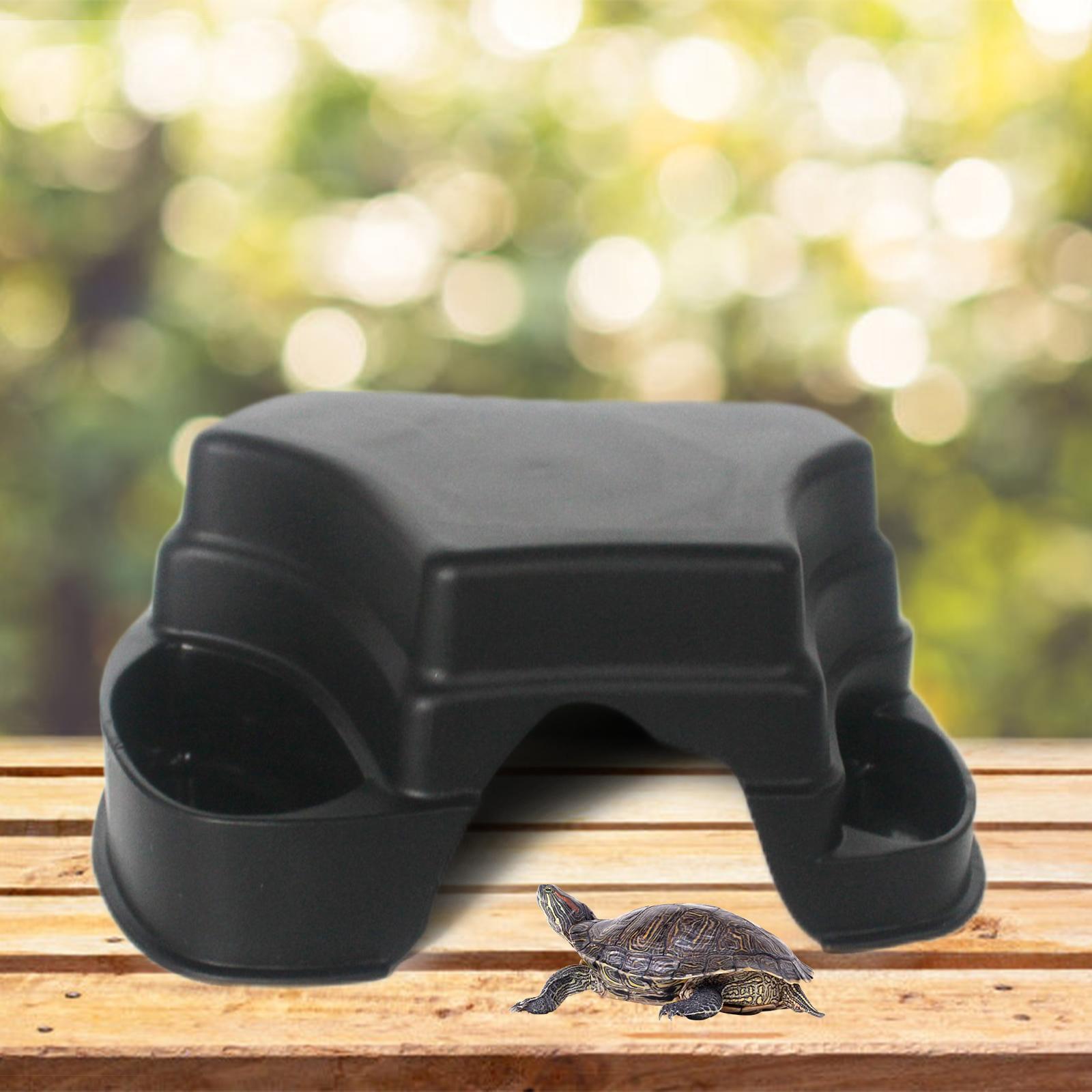 Plastic Reptile Hide Box with 2 Sinks Ornament for Gecko Leopard Small Snake Rodents