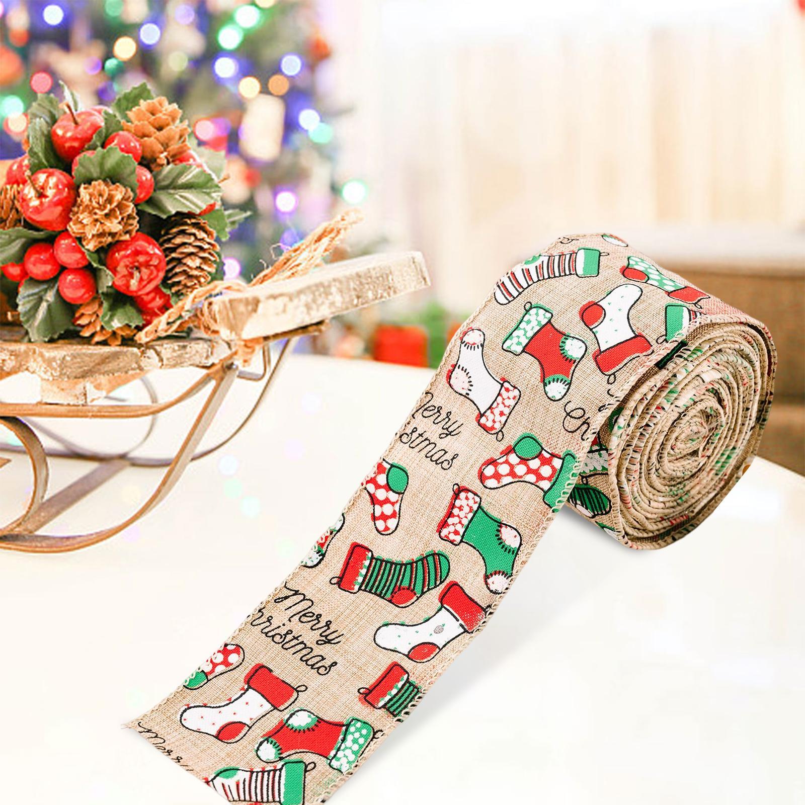 197x2.4inch Christmas Ribbons Gift Wrapping Ribbon Decoration Decorating