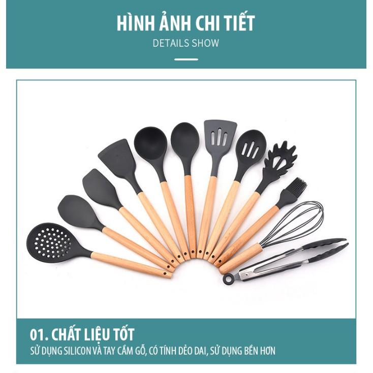 Bộ Dụng Cụ Nhà Bếp Silicon 13 Món - Home and Garden