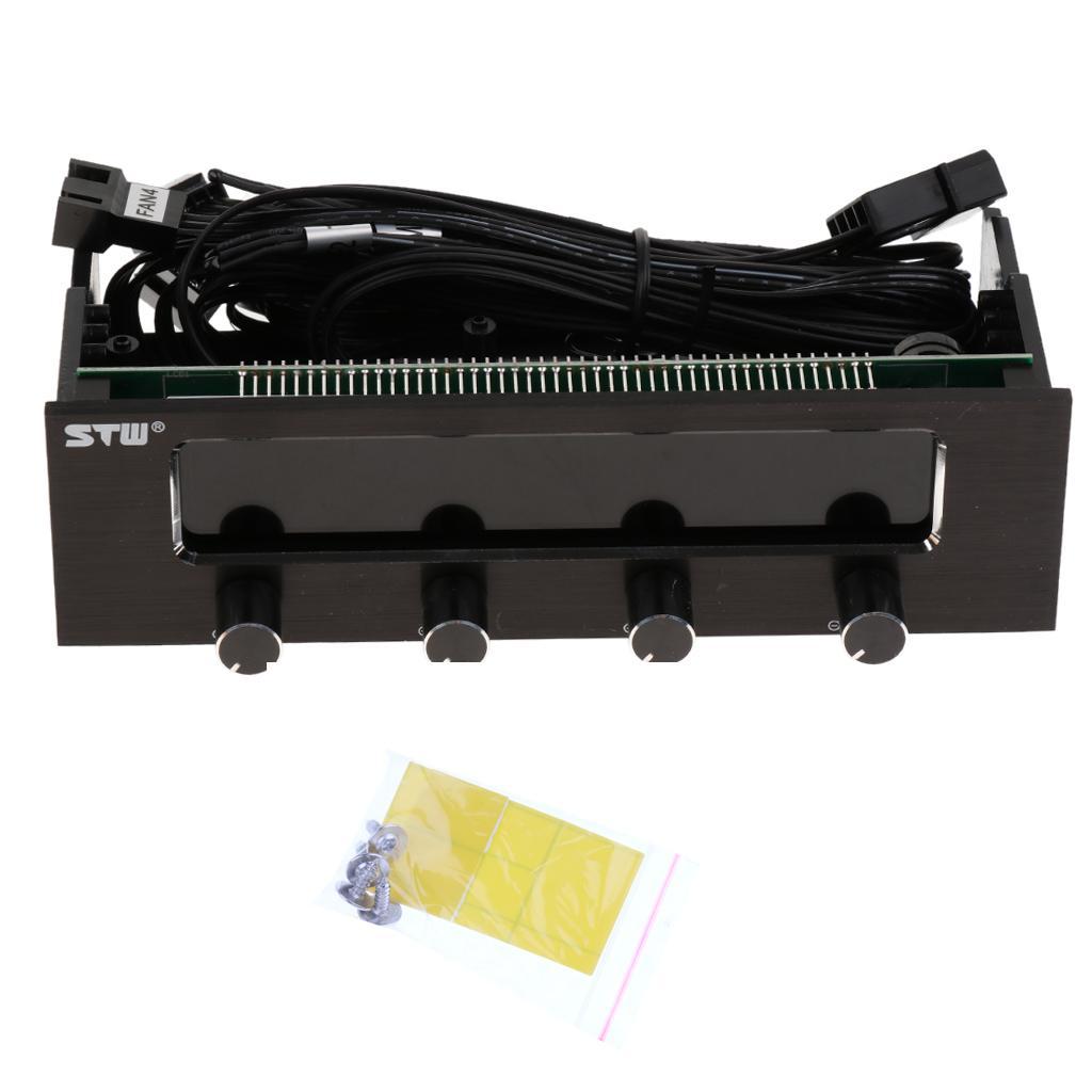 5.25" LCD Fan Controller Front Panel 4 set Temperature Fan Speed Display