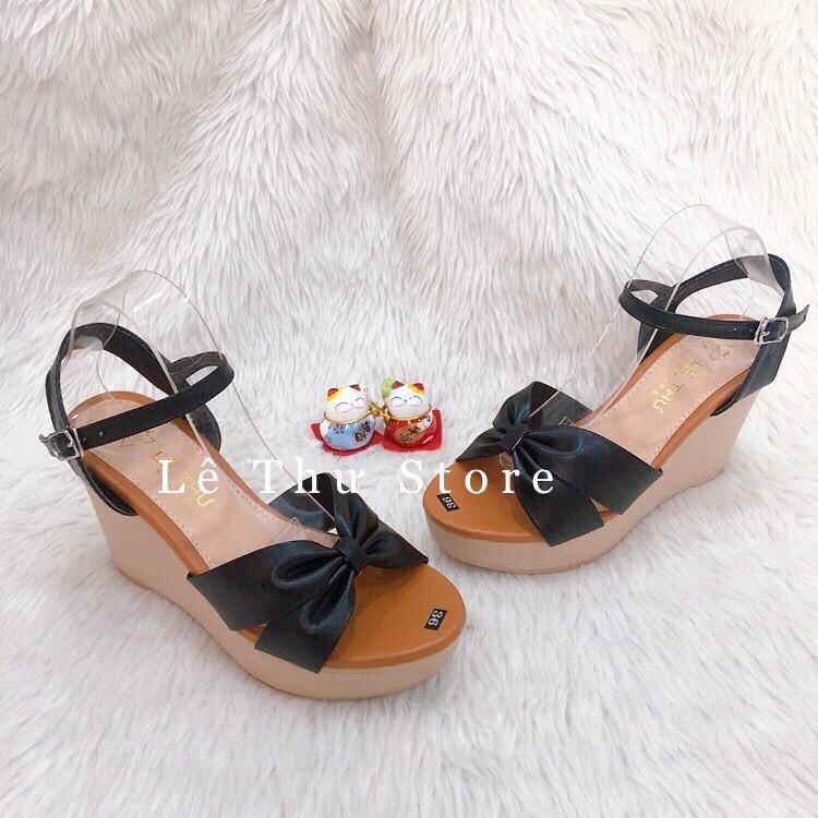 Giày cao gót 9 phân đế xuồng bản chéo nơ siêu nhẹ LT