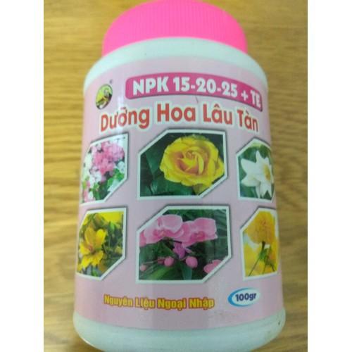 Phân bón vi lượng NPK 15-20-25+TE dưỡng hoa lâu tàn - bomax chai 100g