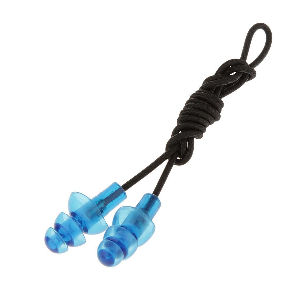 1 Pair Waterproof Super Soft Silicone Ear Plugs Corded Ear Plugs For Surf, Surfing, Swimming
