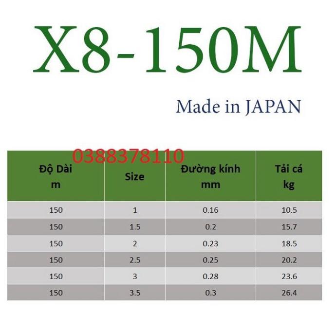 Sale to Dây Dù Dây Dù Câu Cá PE Lure X8 Dài 150m - xả hàng tồn