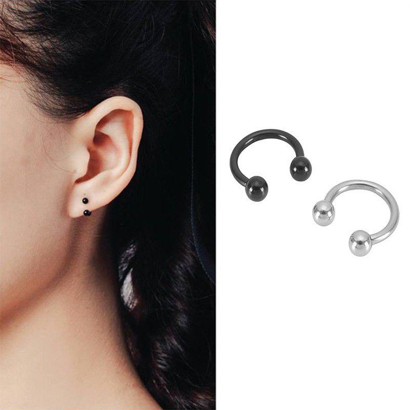 Khuyên Mũi/ Khuyên Môi chữ U - màu đen - thép y tế cao cấp