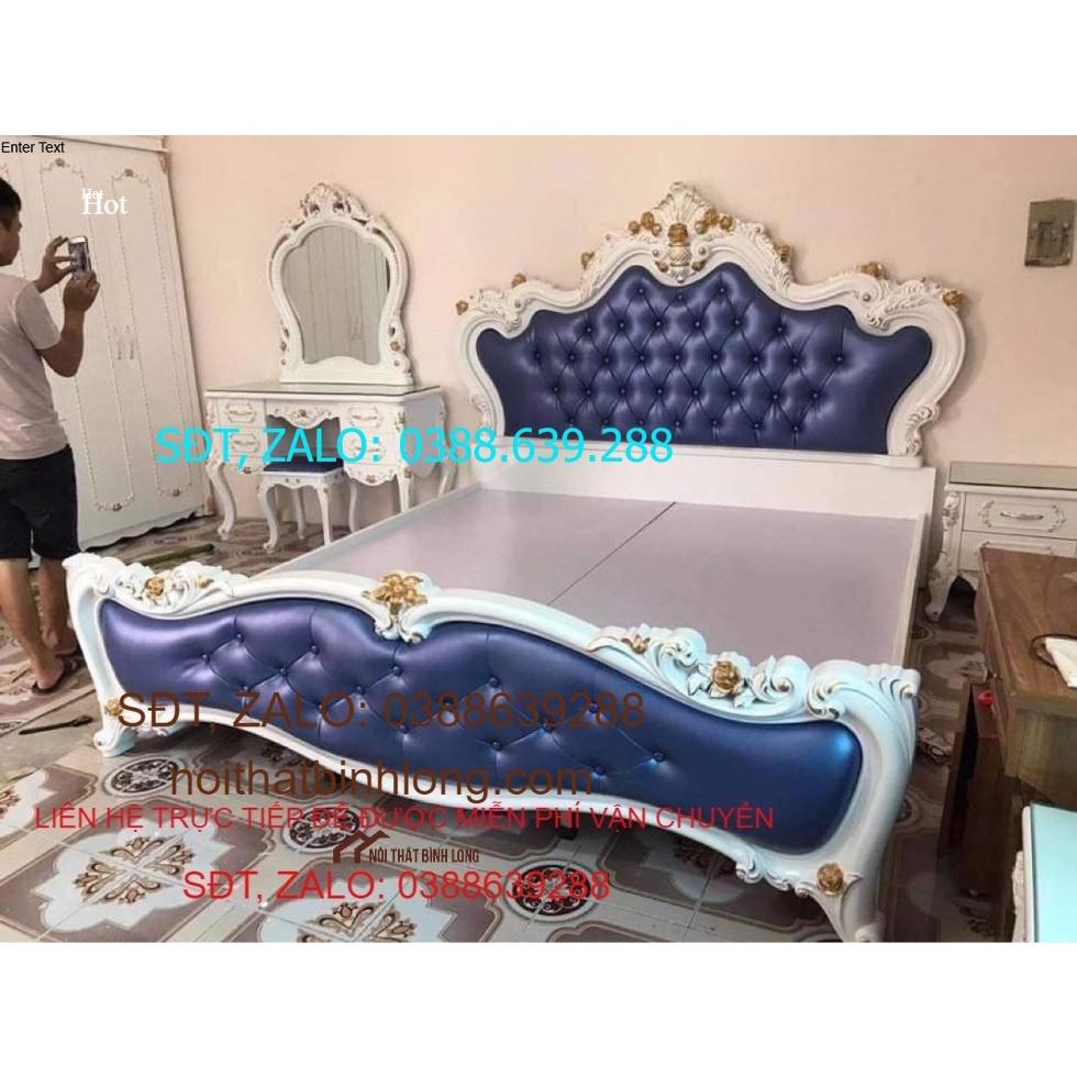 Combo giường tủ quần áo bàn phấn tủ đầu giường phòng ngủ tân cổ điển CB024