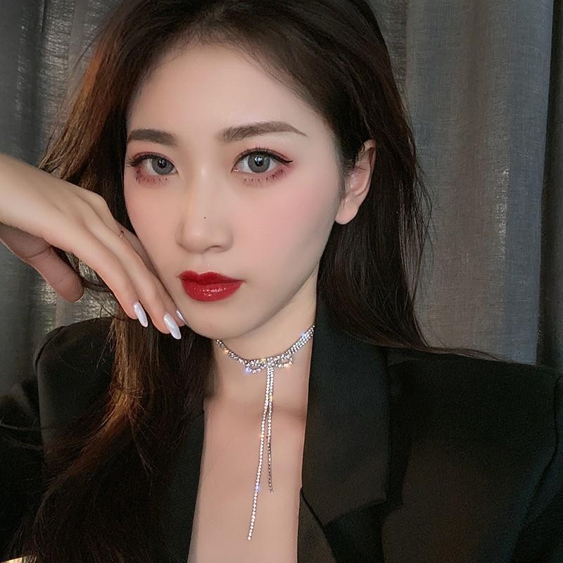 Vòng Cổ Choker Hình Nơ Đính Đá Phong Cách Hàn Quốc Sang Chảnh Mainia Shop