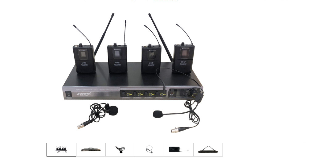 BM704K Bộ 4 microphone Cài áo và 4 headset BaoMic - HÀNG CHÍNH HÃNG 
