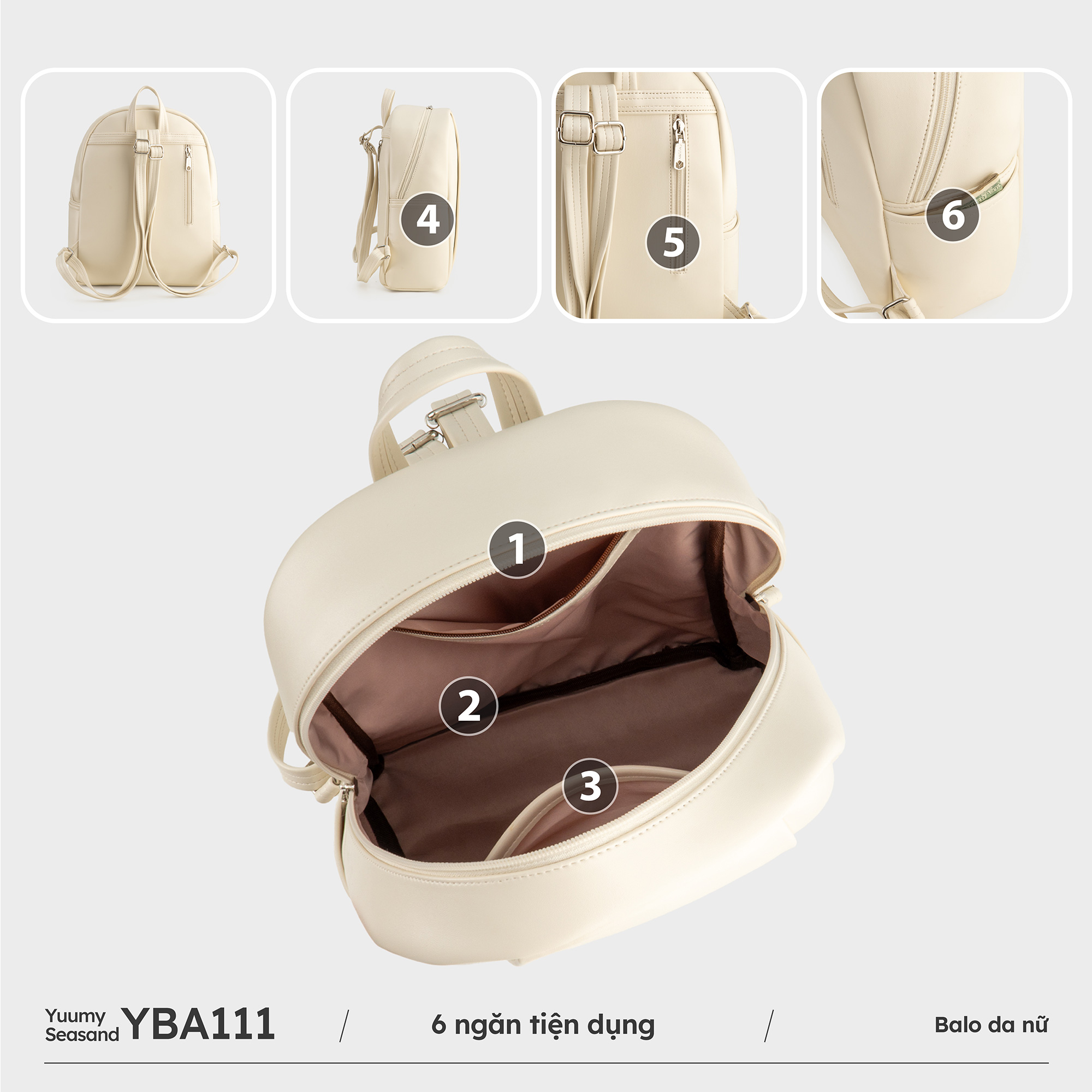 Balo Yuumy ( Thời trang nữ basic cỡ lớn - Balo da Seasand YBA111 )