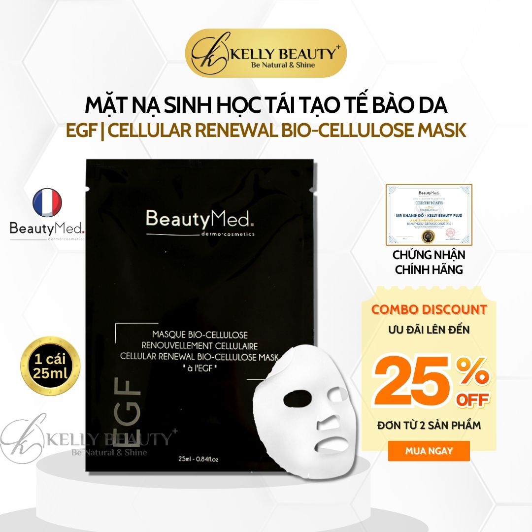Mặt Nạ Sinh Học Tái Tạo Tế Bào Da BeautyMed EGF Cellular Renewal Bio-cellulose Mask | Kelly Beauty