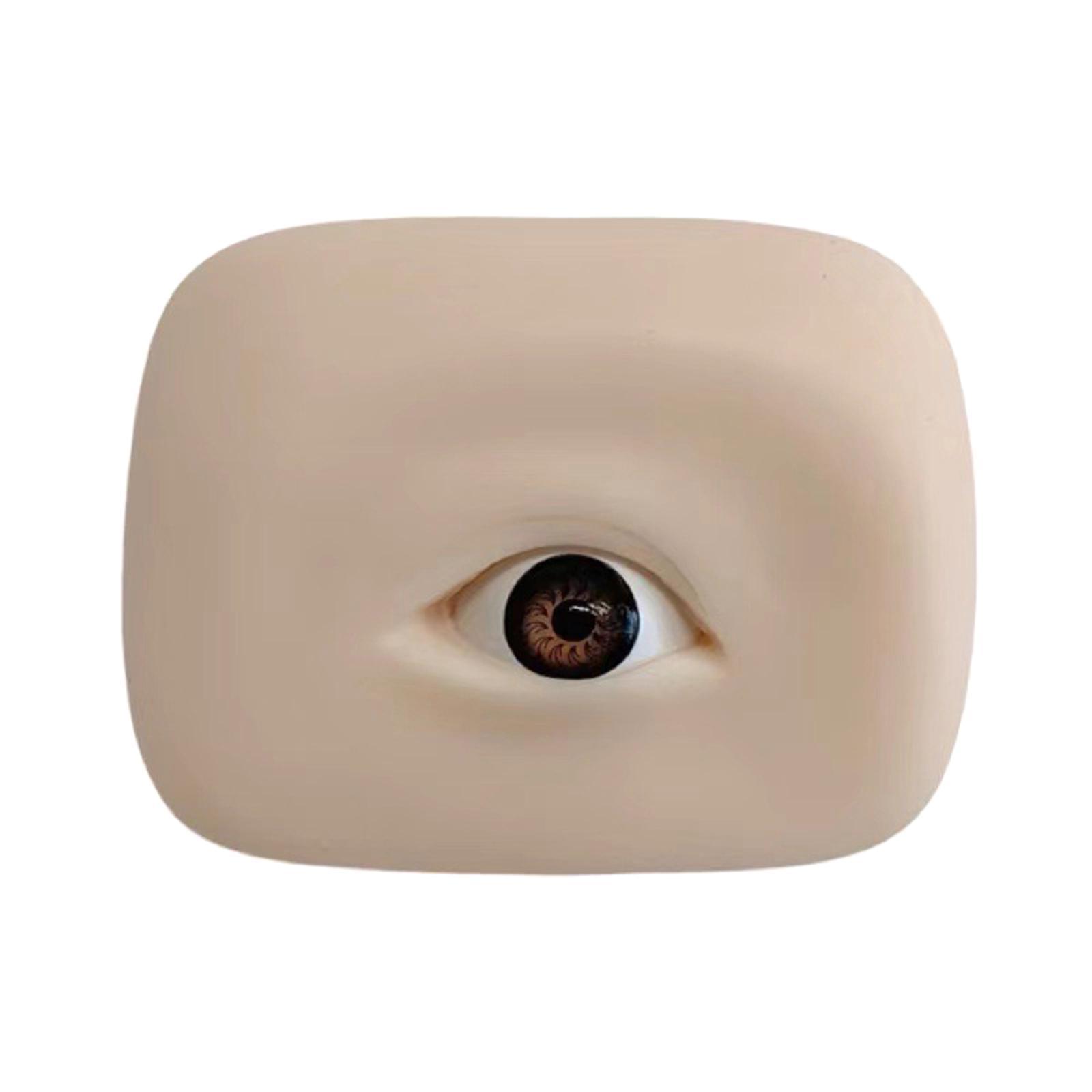 Silicone Eye model, makeup Practice Makeup Supplies Brown Left