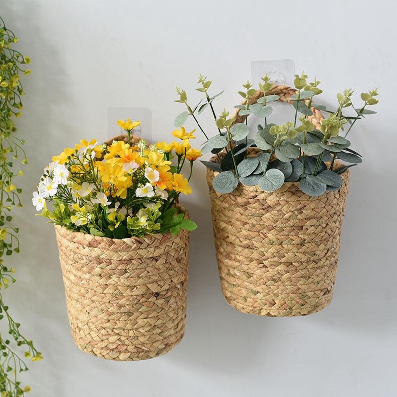 Giỏ đan sợi cỏ biển treo tường trang trí nội thất