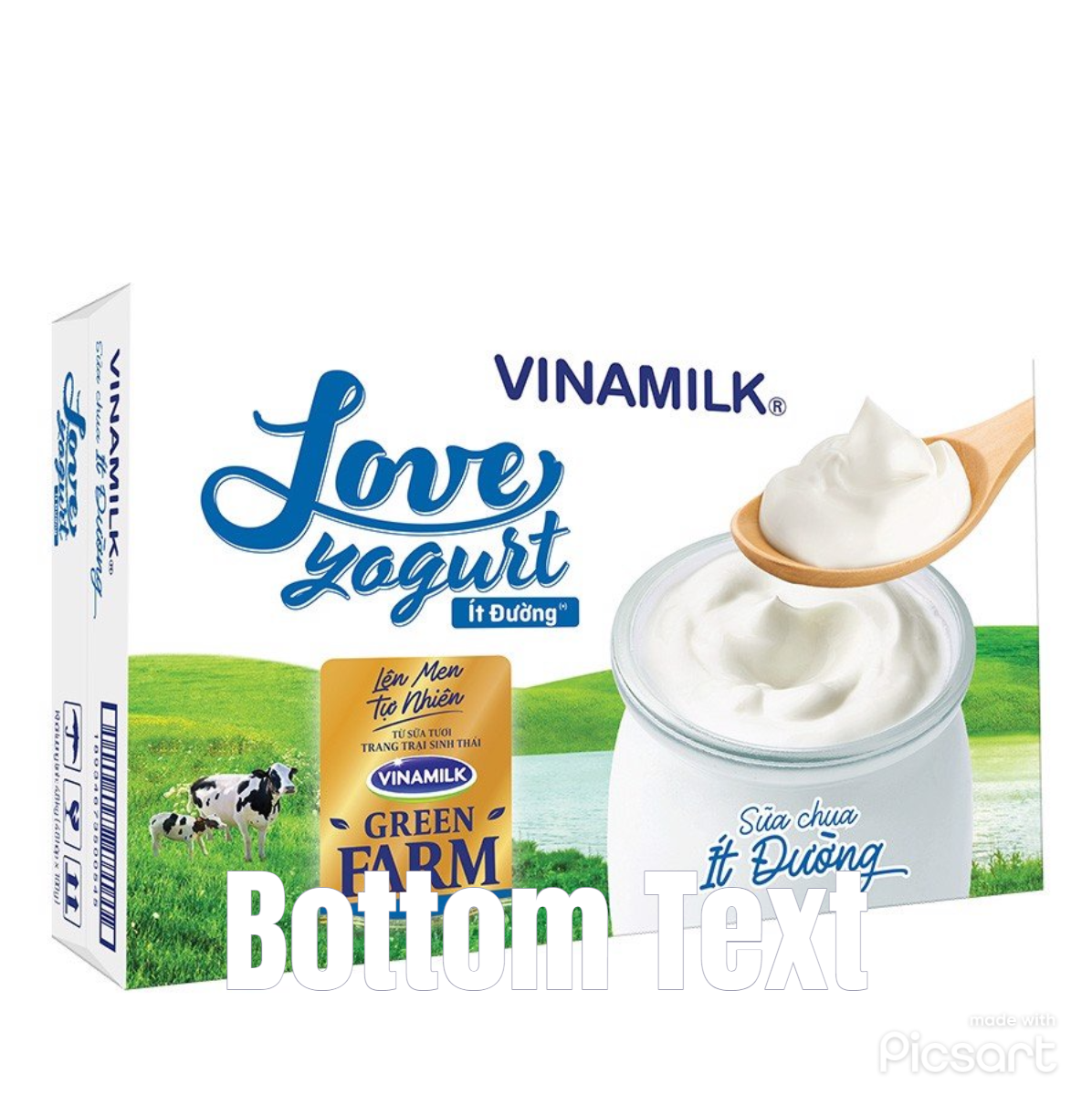 Sữa chua ăn Vinamilk Love Yogurt Green Farm Ít Đường - Thùng 48 Hộp 100gr