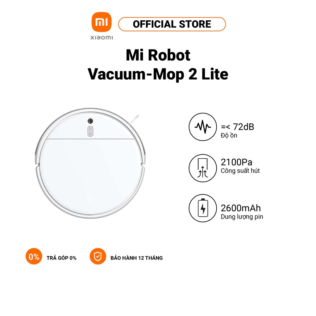 Robot hút bụi lau nhà Xiaomi Vacuum Mop 2 Lite - Hàng chính hãng