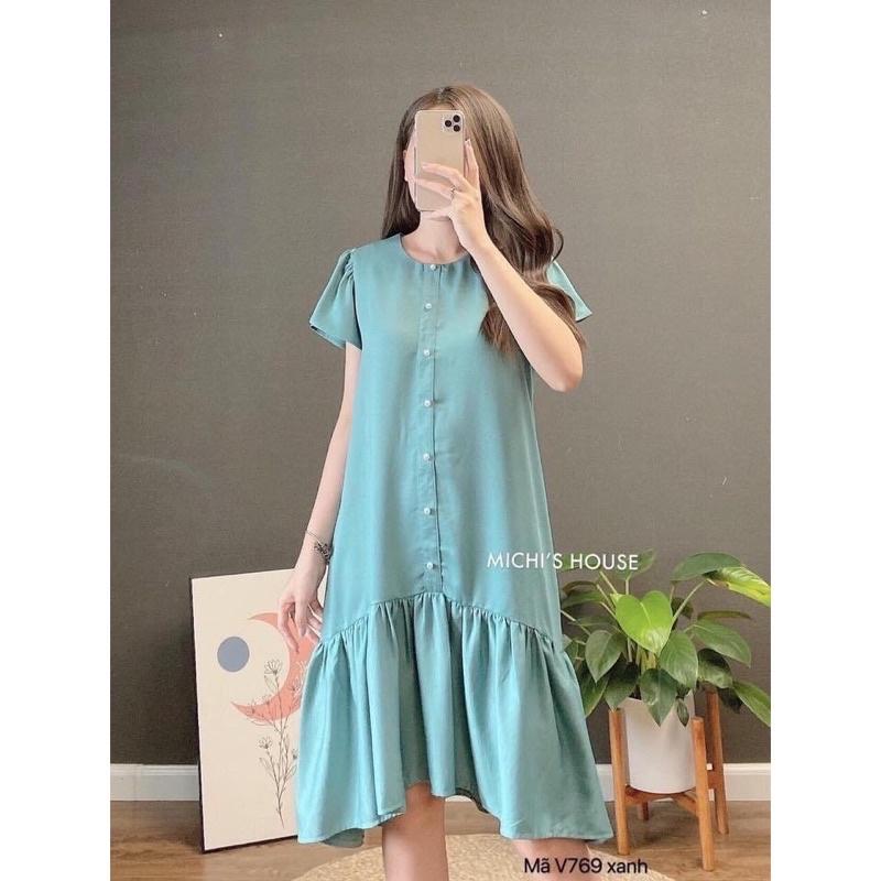 Váy bầu cao cấpchất siêu mát, thấm hút mồ hôiđầm bầu thiết kế sang chảnh, from rộng dành các mẹ từ 43~70kg