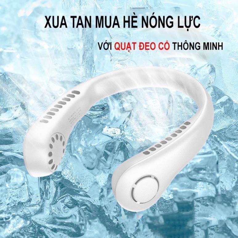 Quạt đeo cổ USB mini tích điện không cánh gió cực mạnh