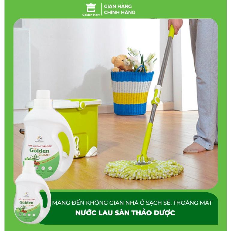 Nước lau sàn thảo dược GOLDEN CLEAN hương chanh quế 100% thiên nhiên bảo vệ sức khỏe gia đình