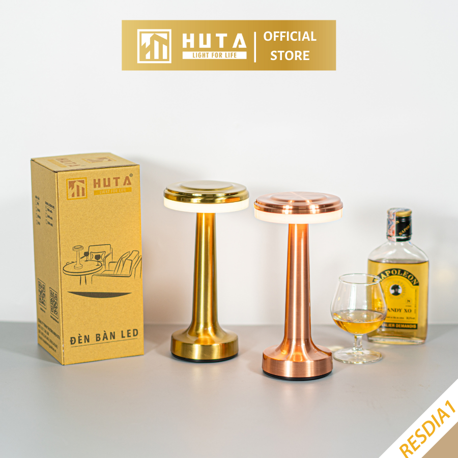 Đèn Led Để Bàn HUTA RESDIA Cảm Ứng Tích Điện, Điều Chỉnh Ánh Sáng Vàng, Trang Trí Quầy Bar, Nhà Hàng, Quán Cà Phê, Đèn Ngủ