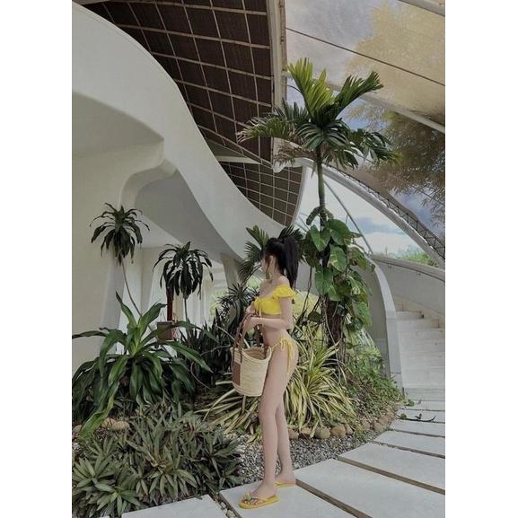 Bikini trễ vai sexy siêu xinh màu vàng