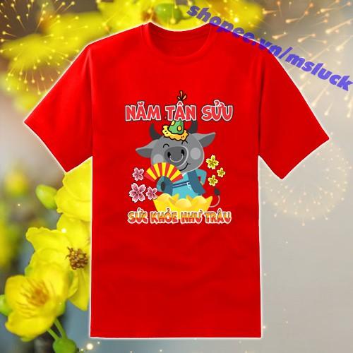 Áo tết tân sửu 2021, áo thun tết 2021, áo thun chúc mừng năm mới, áo chơi tết, áo thun tết nam nữ, in decal nổi sắc nét