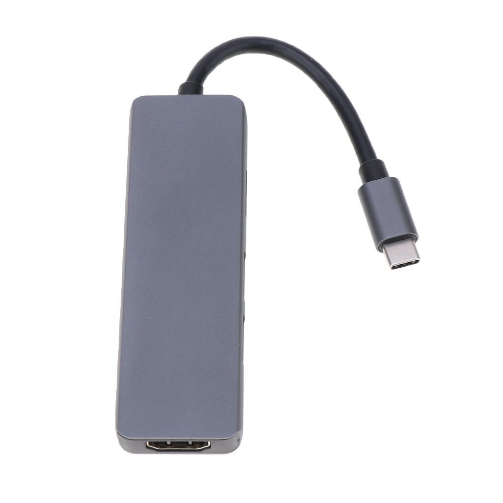 USB C Hub, 5-in-1 USB C Adapter, with 4K USB C to , SD/TF Card Reader, 2 USB
