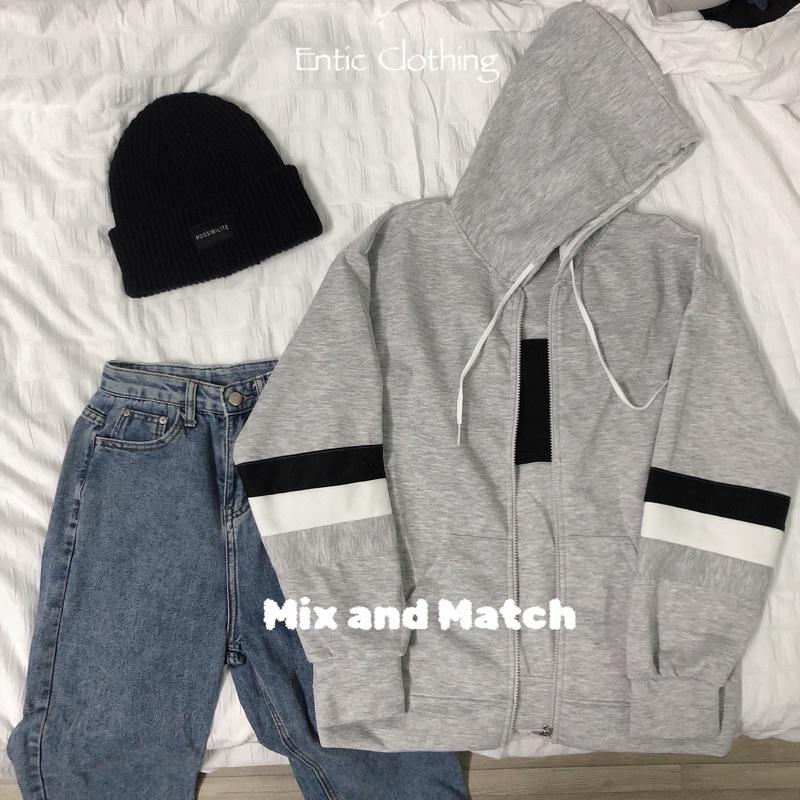 Áo Khoác Hoodie nữ Khoá Kéo form rộng kiểu dáng xinh sắn Hàn bao đẹp TUT124