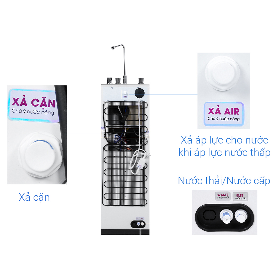 Máy lọc nước RO Mutosi 3 chế độ Nóng Lạnh Nguội Mutosi MP- 350D-BKQ- 8 cấp lọc- Công suất 10L/h - Hàng chính hãng