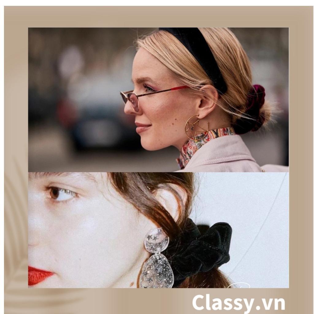 Scrunchies, dây cột tóc Classy vải nhung mịn màng, phong cách hàn quốc PK1588