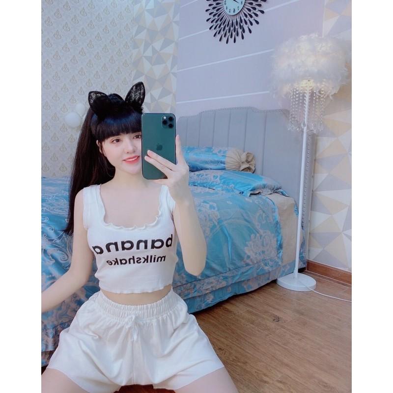 Áo thun crop top dây bản(size 35-50kg