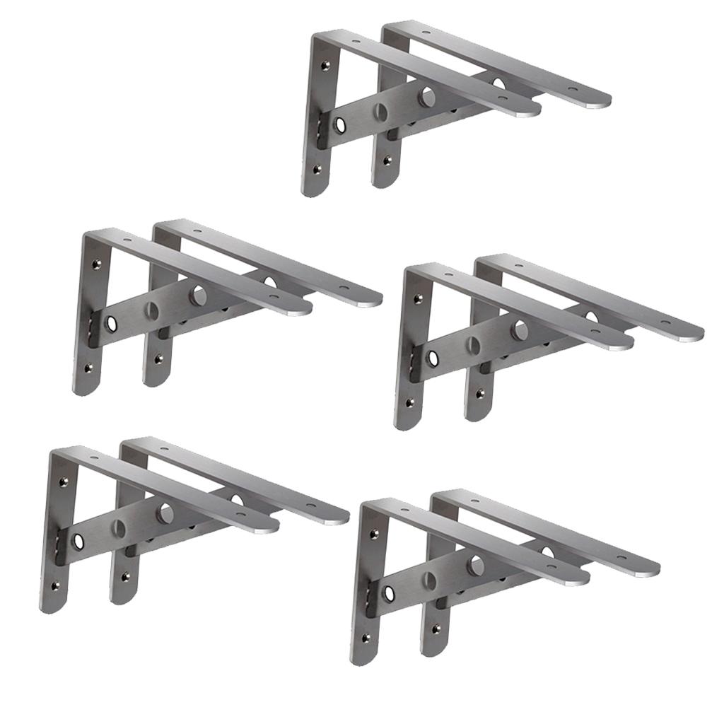 2pcs Stainless Steel Heavy Duty Shelf Bracket Corner Brace Support Fastener Wall Hanging Shelve Support Bracket