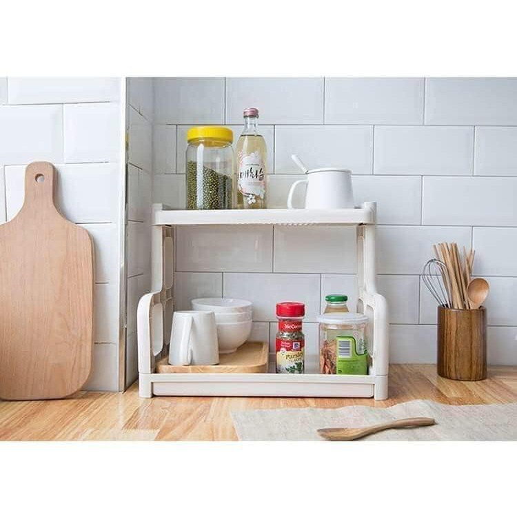 Kệ gia vị 2 tầng dụng cụ nhà bếp