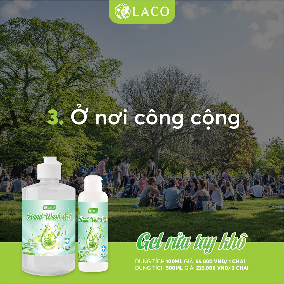 Gel RỬA TAY KHÔ Kháng Khuẩn Laco