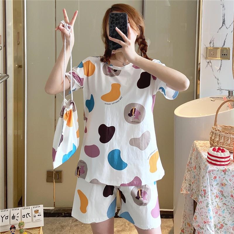 Đồ Bộ Cộc Hè Mặc Nhà Mặc Mặc Ngủ Họa Tiết Kute Vải Mát, Mềm Mại CCTT10