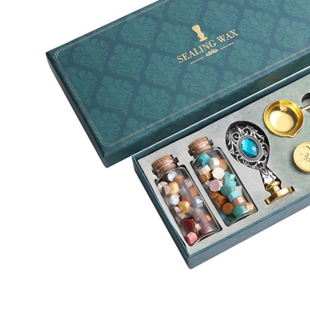 2x Retro Sealing Wax Set with Gift Box for Wedding Invitation Letter Card