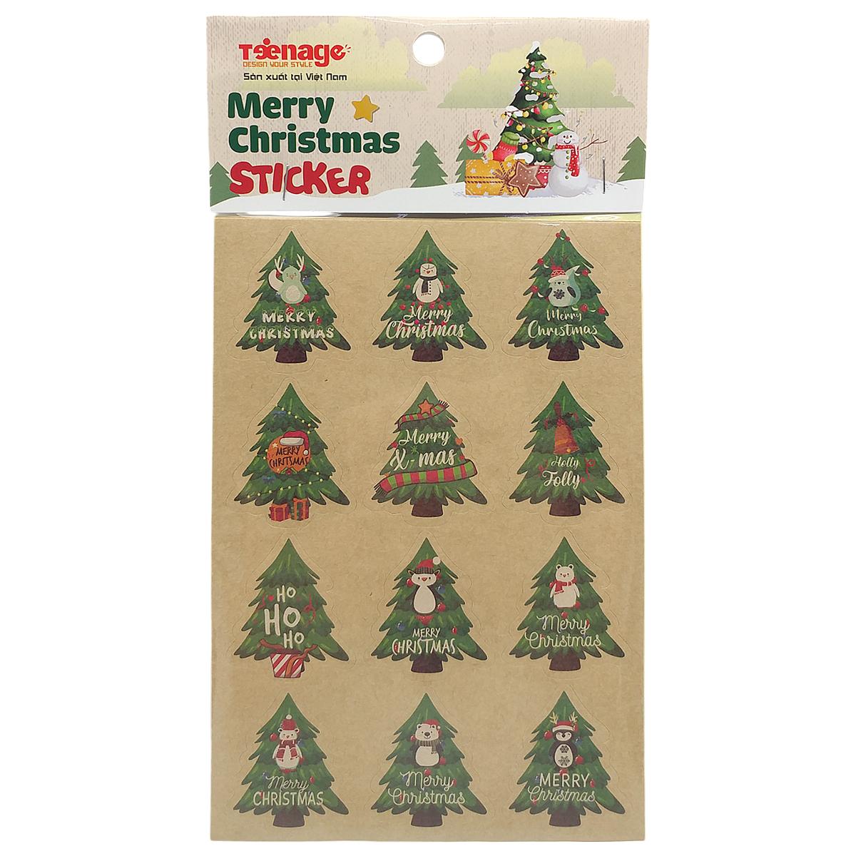 Bộ Sticker Kraft Cây Thông Noel - Teenage 02 (5 Tờ)
