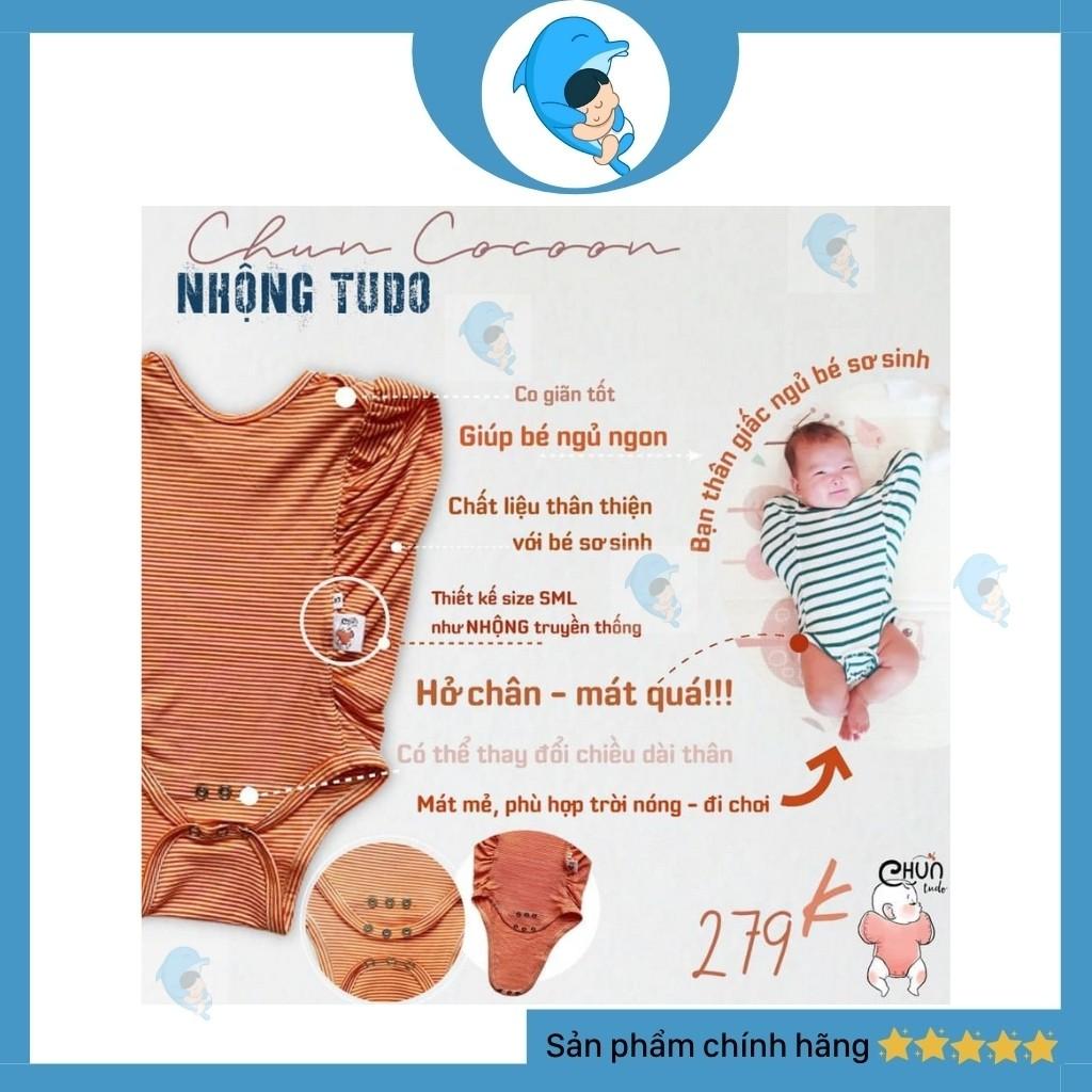 Nhộng Cocoon Hở Chân Nhộng Tudo Bé Ngủ Sâu Giảm Giật Mình, Mát, Co Dãn Cho Mùa Hè (hoặc K có điều hòa)