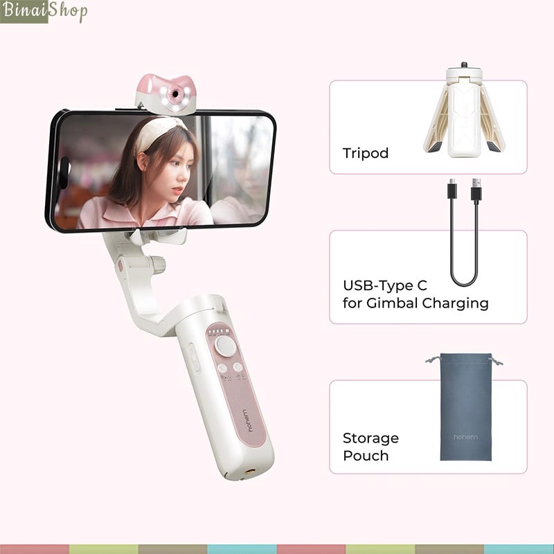 Hohem Isteady V2S - Gimbal Chống Rung Cho Smartphone, Tích Hợp Cảm Biến AI, Thuật Toán Isteady 7.0, Tải Trọng 280g (Version 2023)- Hàng chính hãng