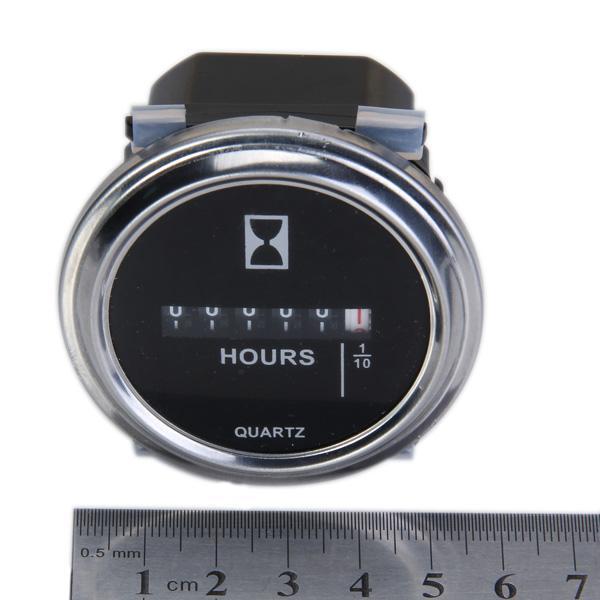 Hour Meter 100-250vac - Silver Round