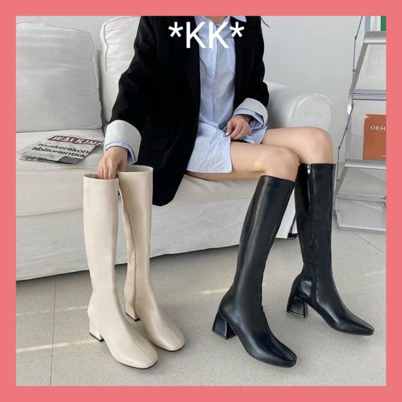 Giày boot đùi cao cổ da mềm kiểu dáng thời trang kk shop