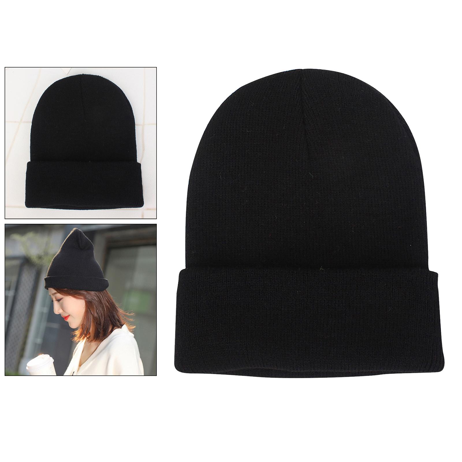 Women Men Warm Hat Winter Knitted Skull Cap Ski Beanie Cap Head Wrap