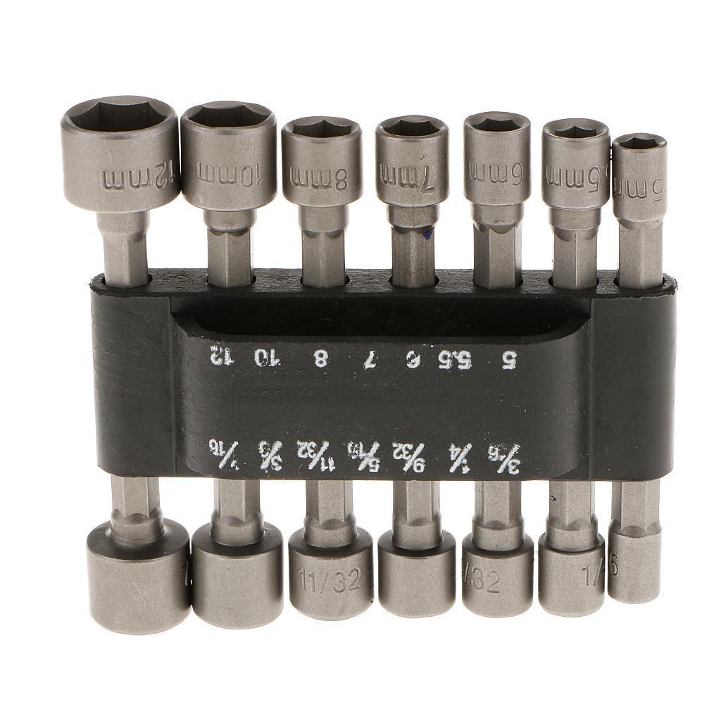 14Pcs 1/4''Hex Socket Bits Adapter Drill Nut Driver Power Extension Wrench