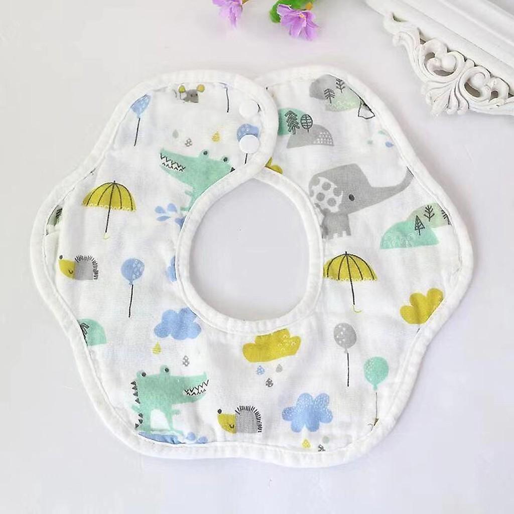 Set 2 yếm tròn xoay 360 độ, yếm tròn quàng quanh cố cho bé khi ăn