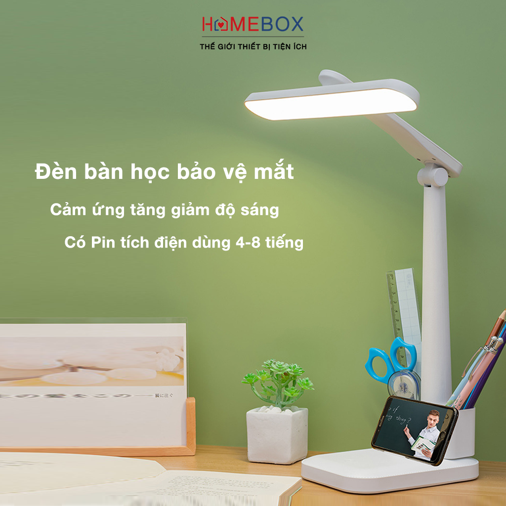 Đèn Học Để Bàn LED USB Di Động Cao Cấp Có Thể Gập Hai Chỗ JYoohome Đèn bàn học 03 Chế Độ Ánh Sáng Vàng Bảo Vệ Mắt Chống Cận - Hàng Chính Hãng